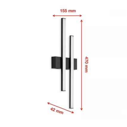 Telefunken - LED lauko sieninis šviestuvas 2xLED/4W/230V IP44 juoda