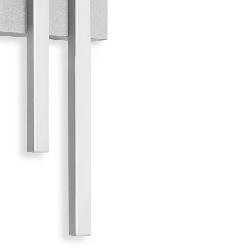 Telefunken - LED lauko sieninis šviestuvas 2xLED/4W/230V IP44 sidabro spalvos