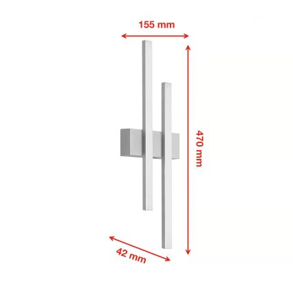 Telefunken - LED lauko sieninis šviestuvas 2xLED/4W/230V IP44 sidabro spalvos
