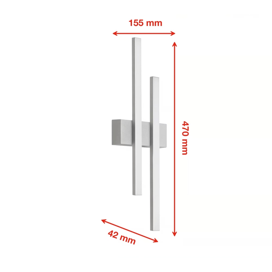 Telefunken - LED lauko sieninis šviestuvas 2xLED/4W/230V IP44 sidabro spalvos