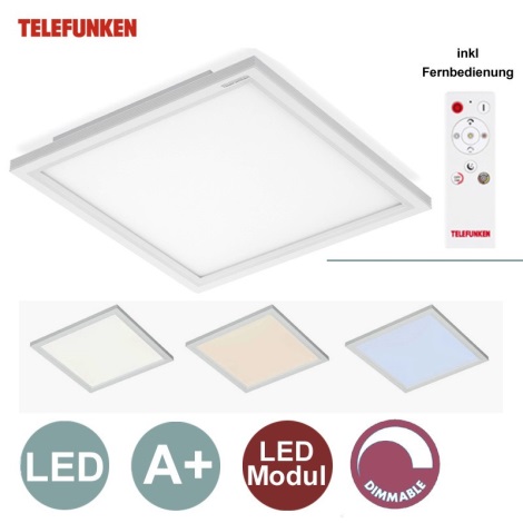 Telefunken - Pritemdoma LED panelė 1xLED/18W/230V + Nuotolinio valdymo pultas