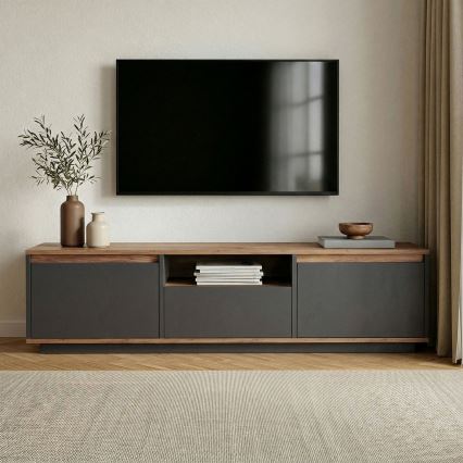 Televizijos staliukas KREDE 160x30 cm antracitas/pušis