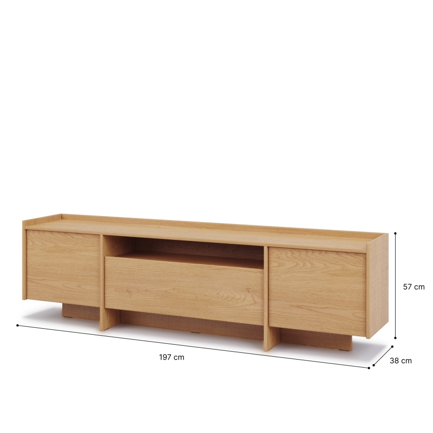 Televizinis staliukas KEMI 197x57 cm Cremona ąžuolas