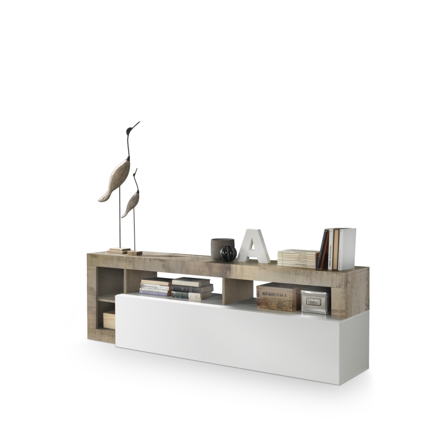 Televizinis staliukas LENOR baltas/rudas