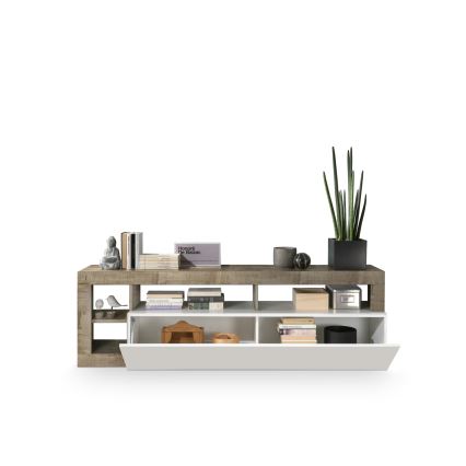 Televizinis staliukas LENOR baltas/rudas