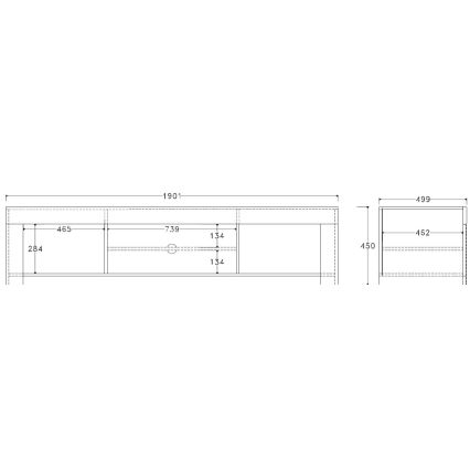 Televizoriaus staliukas FINERA, baltas