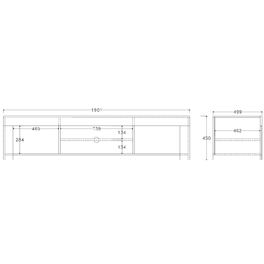 Televizoriaus staliukas FINERA, baltas