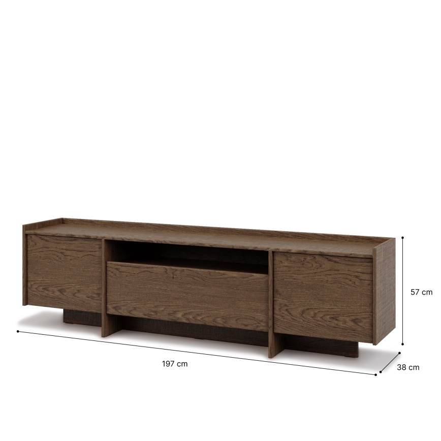 Televizoriaus staliukas KEMI 197x57 cm ąžuolas