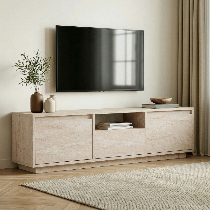 Televizoriaus staliukas KREDE 160x30 cm smėlio spalvos