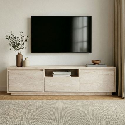 Televizoriaus staliukas KREDE 160x30 cm smėlio spalvos