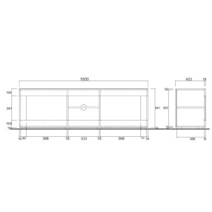 Televizoriaus staliukas NERILA, baltas