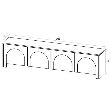 Televizoriaus staliukas NIO, kašmyro / smėlio spalvos