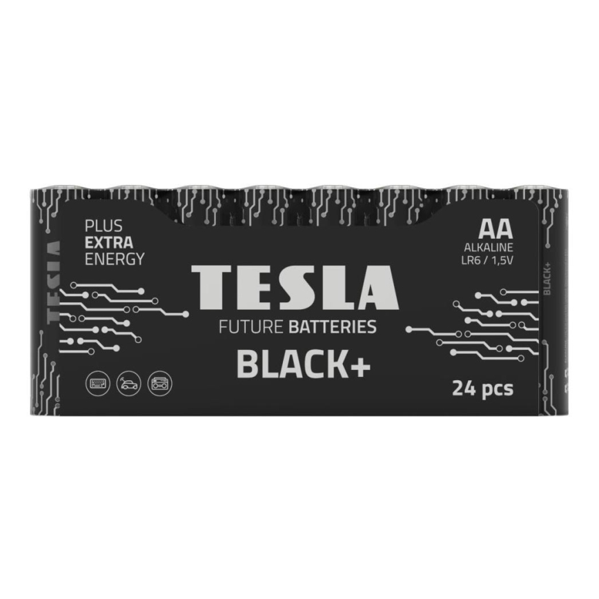 Tesla Batteries - 24 vnt. Šarminė baterija AA BLACK+ 1,5V 2800 mAh