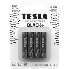 Tesla Batteries - 4 vnt. Šarminė baterija AAA BLACK+ 1,5V
