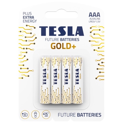 Tesla Batteries - 4 vnt. Šarminė baterija AAA GOLD+ 1,5V