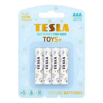 Tesla Batteries - 4 vnt. Šarminė baterija AAA TOYS+ 1,5V 1300 mAh
