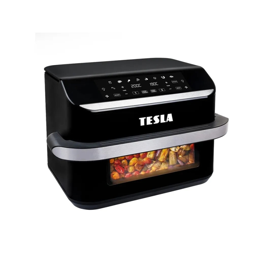 TESLA Electronics AirCook - Daugiafunkcinė dviguba skaitmeninė karšto oro gruzdintuvė 10 l 2400W/230V