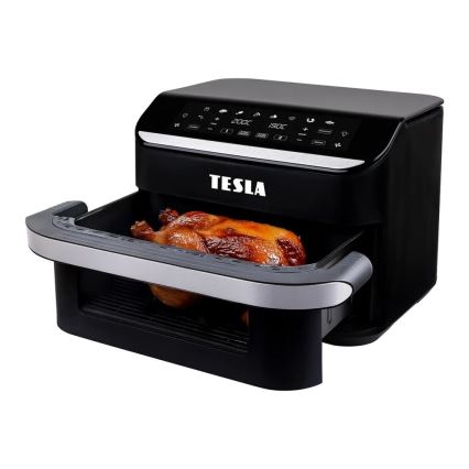 TESLA Electronics AirCook - Daugiafunkcinė dviguba skaitmeninė karšto oro gruzdintuvė 10 l 2400W/230V