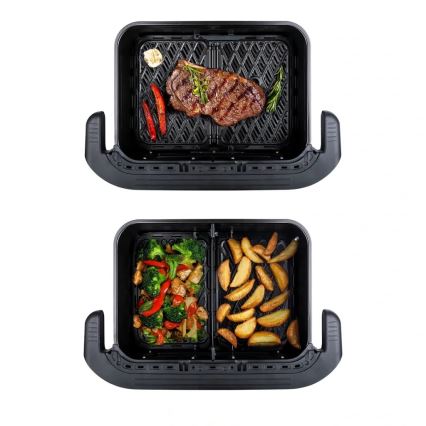 TESLA Electronics AirCook - Daugiafunkcinė dviguba skaitmeninė karšto oro gruzdintuvė 10 l 2400W/230V