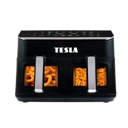 TESLA Electronics AirCook - Daugiafunkcinė dviguba skaitmeninė karšto oro gruzdintuvė 9 l 2400W/230V
