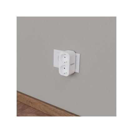 TESLA Smart - Išmanus lizdo skirstytuvas 2x16A/230V Tipas F Wi-Fi Tuya