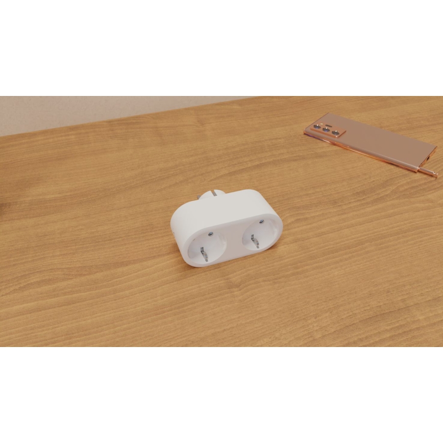 TESLA Smart - Išmanusis dvigubas lizdas 3690W/230V/16A Wi-Fi Tuya