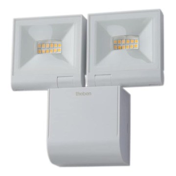 theben - LED sieninis reflektorius 2xLED/10W/230V baltas IP55