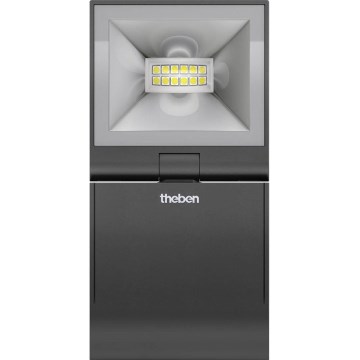 theben - LED sieninis reflektorius LED/10W/230V juodas IP55