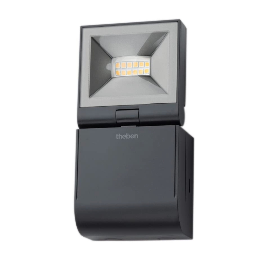 theben - LED sieninis reflektorius LED/10W/230V juodas IP55