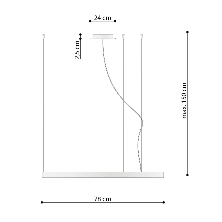 Thoro TH.174 - LED Pakabinamas sietynas RIO LED/50W/230V CRI 90 3000K diametras 78 cm auksas