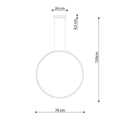 Thoro TH.175 - LED Pakabinamas sietynas RIO LED/50W/230V CRI 90 3000K diametras 78 cm auksas