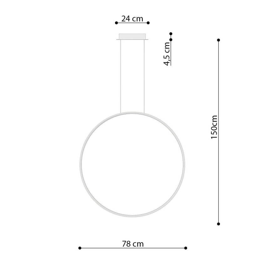 Thoro TH.175 - LED Pakabinamas sietynas RIO LED/50W/230V CRI 90 3000K diametras 78 cm auksas