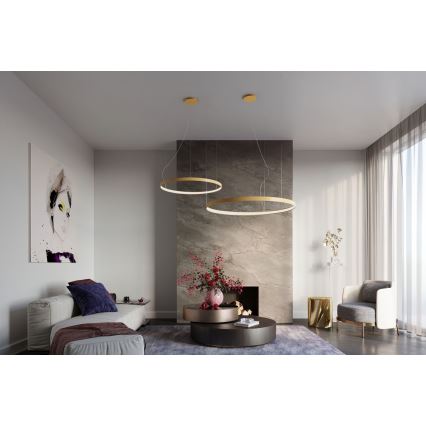 Thoro TH.181 - LED  Pakabinamas sietynas RIO LED /50W/230V CRI 95 4000K diametras 78 cm auksas