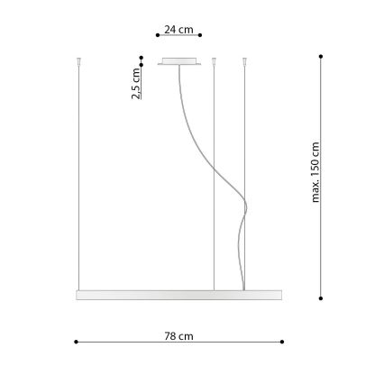 Thoro TH.181 - LED  Pakabinamas sietynas RIO LED /50W/230V CRI 95 4000K diametras 78 cm auksas