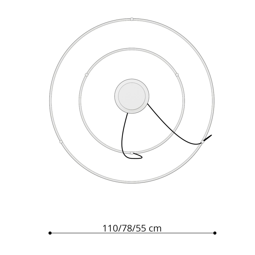 Thoro TH.214 - LED Pakabinamas sietynas RIO LED/80W/230V CRI 90 3000K auksas