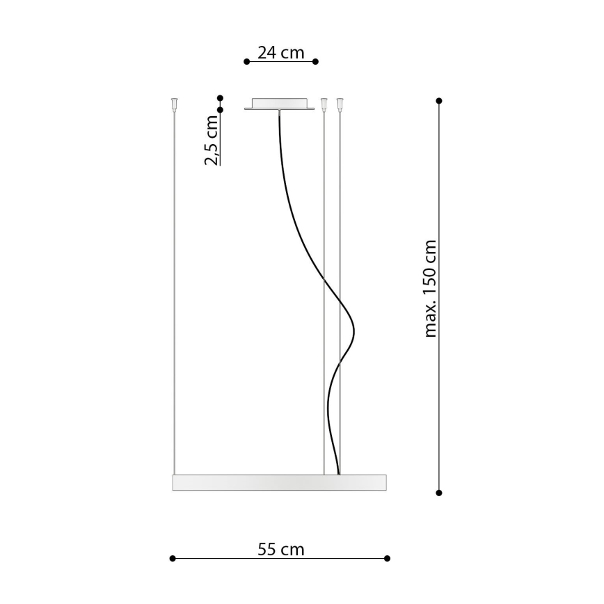Thoro TH.216 - LED Pakabinamas sietynas RIO LED/30W/230V CRI 90 3000K diametras 55 cm auksas