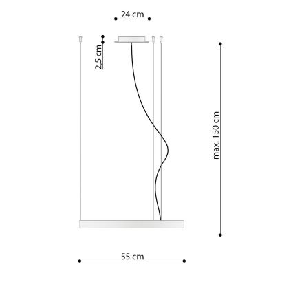 Thoro TH.217 - LED Pakabinamas sietynas RIO LED/30W/230V CRI 95 4000K diametras 55 cm auksas