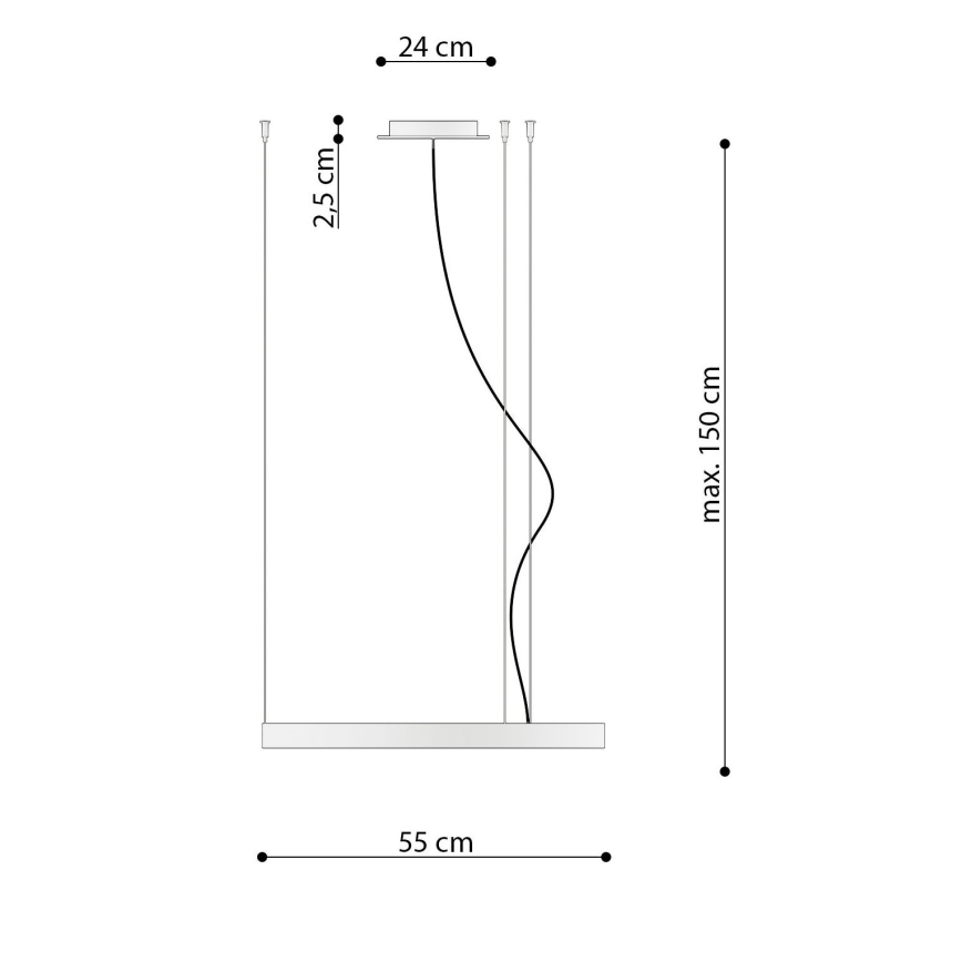 Thoro TH.217 - LED Pakabinamas sietynas RIO LED/30W/230V CRI 95 4000K diametras 55 cm auksas