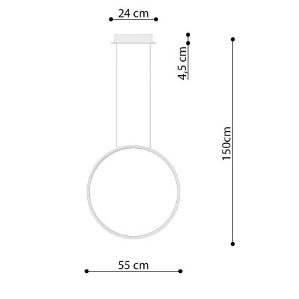 Thoro TH.220 - LED Pakabinamas sietynas RIO LED/30W/230V CRI 90 3000K diametras 55 cm auksas