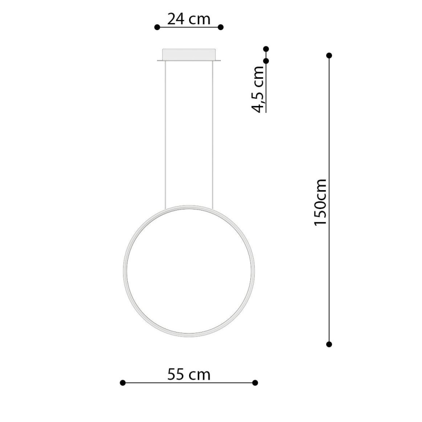 Thoro TH.220 - LED Pakabinamas sietynas RIO LED/30W/230V CRI 90 3000K diametras 55 cm auksas