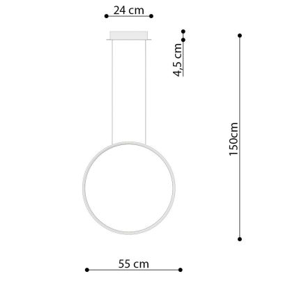Thoro TH.221 - LED Pakabinamas sietynas RIO LED/30W/230V CRI 95 4000K diametras 55 cm auksas