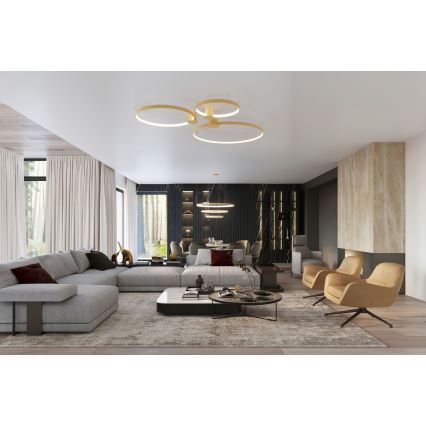 Thoro TH.223 - LED lubinis šviestuvas RIO LED/30W/230V CRI 98 4000K skersmuo 55 cm auksinis