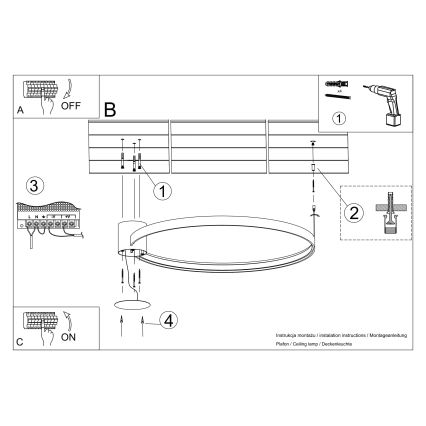 Thoro TH.224 - LED lubinis šviestuvas RIO LED/50W/230V CRI 90 3000K diametras 78 cm auksas