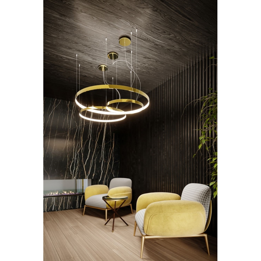 Thoro TH.246 - LED Pakabinamas sietynas RIO LED/50W/230V CRI 90 3000K diametras 78 cm auksas