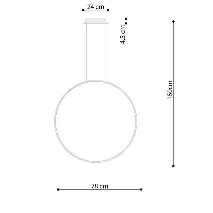 Thoro TH.249 - LED Pakabinamas sietynas RIO LED/50W/230V CRI 90 4000K diametras 78 cm blizgus chromas