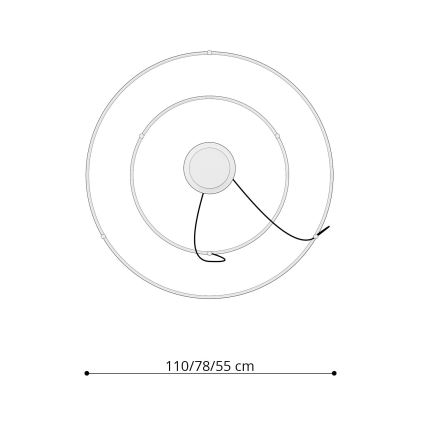 Thoro TH.268 - LED šviestuvas ant laido RIO LED/80W/230V CRI 95 4000K auksinė