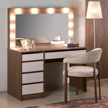 Toaletinis staliukas AMORIO 120x55 cm kašmyro/vlaškinio riešuto dekoras