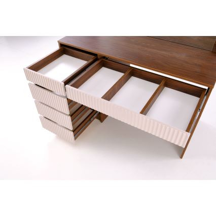 Toaletinis staliukas AMORIO 120x55 cm kašmyro/vlaškinio riešuto dekoras