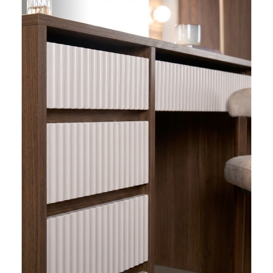 Toaletinis staliukas AMORIO 120x55 cm kašmyro/vlaškinio riešuto dekoras