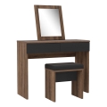 Toaletinis staliukas JUNO + taburetė 45x29,6 cm ruda/juoda